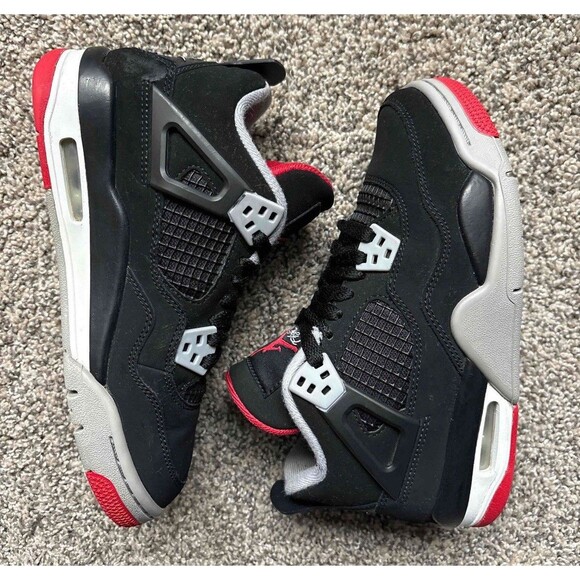 Nike Air Jordan 4 Retro Bred Size 4 Youth (Size 5.5 Women's) - Picture 7 of 7